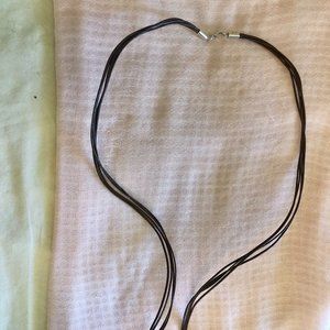 Sterling Silver and Leather Cord Necklace
